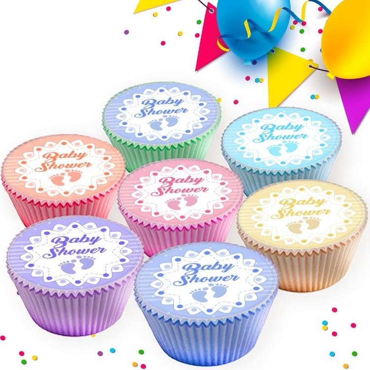 MIXED BABY SHOWER EDIBLE CUPCAKE TOPPERS CAKE DECORATIONS 7202 MIXED BABY SHOWER EDIBLE CUPCAKE TOPPERS CAKE DECORATIONS 7202