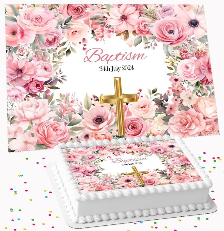BAPTISM PERSONALISED ICING EDIBLE COSTCO / A4 RECTANGLE / 7.5 INCH SQUARE CAKE TOPPER GC-95 BAPTISM PERSONALISED ICING EDIBLE COSTCO / A4 RECTANGLE / 7.5 INCH SQUARE CAKE TOPPER GC-95