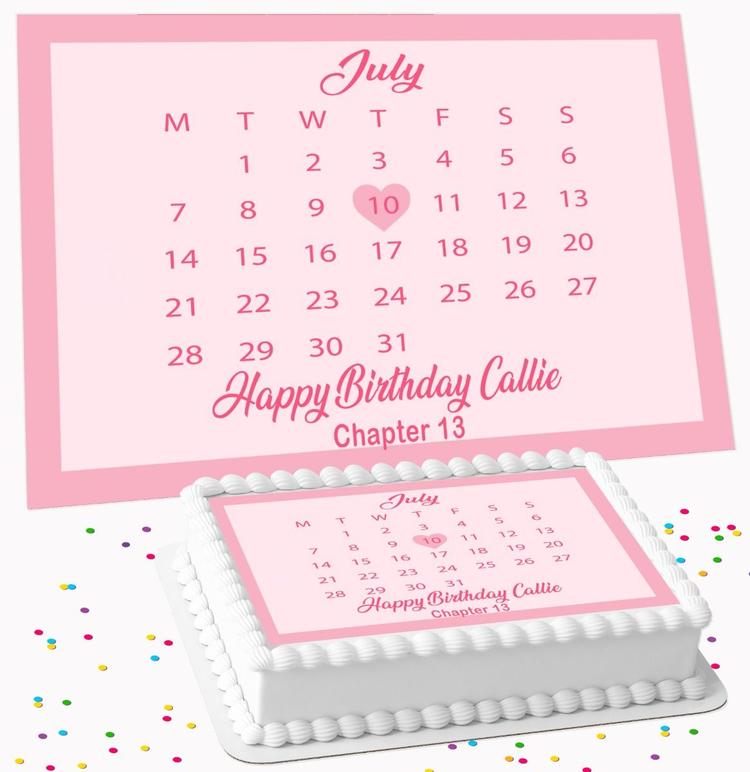 CALENDAR BIRTHDAY PERSONALISED ICING EDIBLE COSTCO / A4 RECTANGLE / 7.5 INCH SQUARE CAKE TOPPER GC-479 CALENDAR BIRTHDAY PERSONALISED ICING EDIBLE COSTCO / A4 RECTANGLE / 7.5 INCH SQUARE CAKE TOPPER GC-479