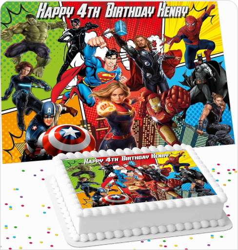 Superhero-Themed Customized Cake
